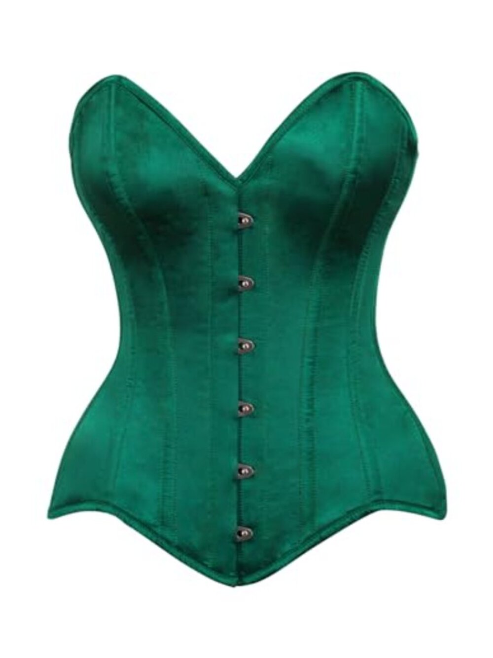 Steel Boned Overbust Corset Front Busk Closure Lace-Up Back